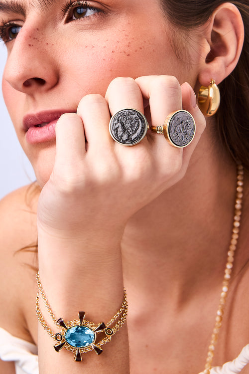 Pulseira Prasiolita e Esmalte - Astros