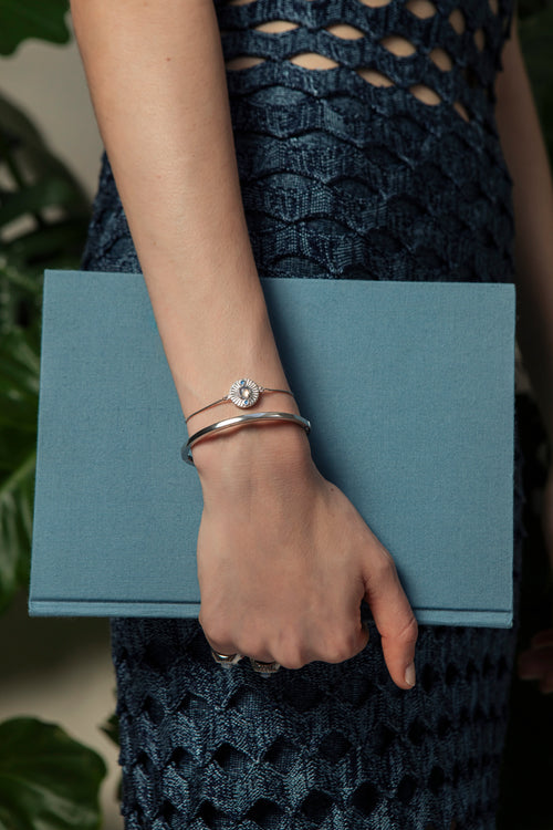 Pulseira Regulável Jeans Silver - Vintage