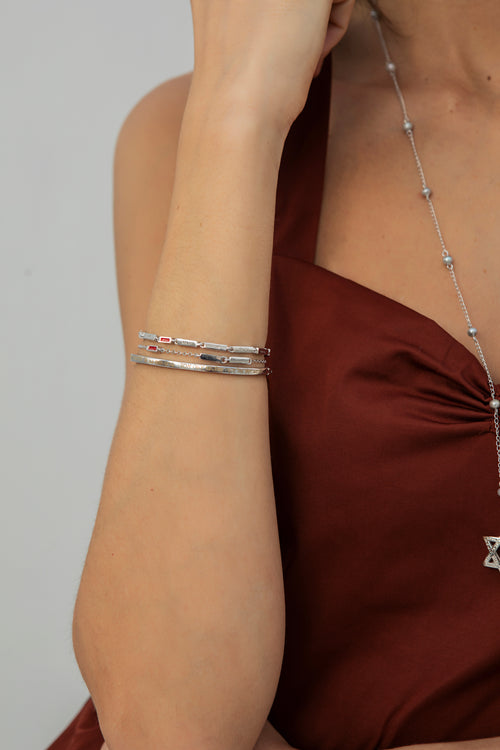 Pulseira Emunah 4 nomes de D'us Silver - Raízes da Vida