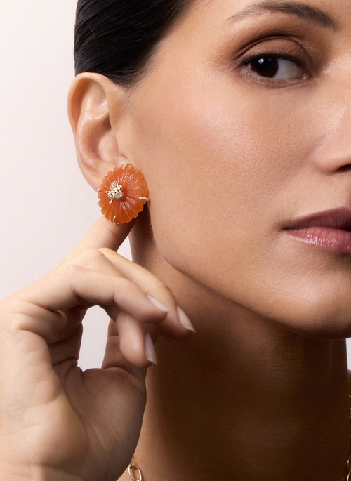 Brinco Abelha Pedra Natural - Garden