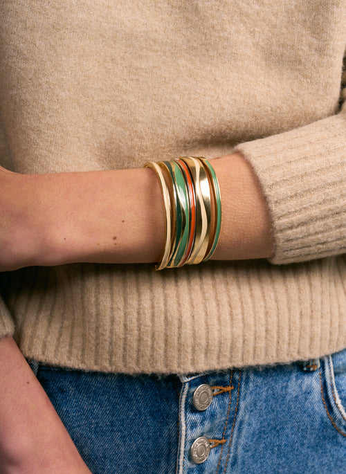Bracelete Ondas Esmaltado