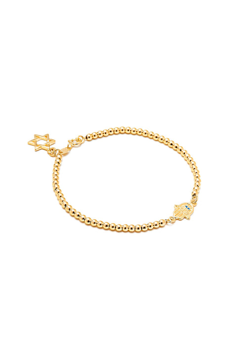 Pulseira Mão de Hamsa com Estrela de Davi