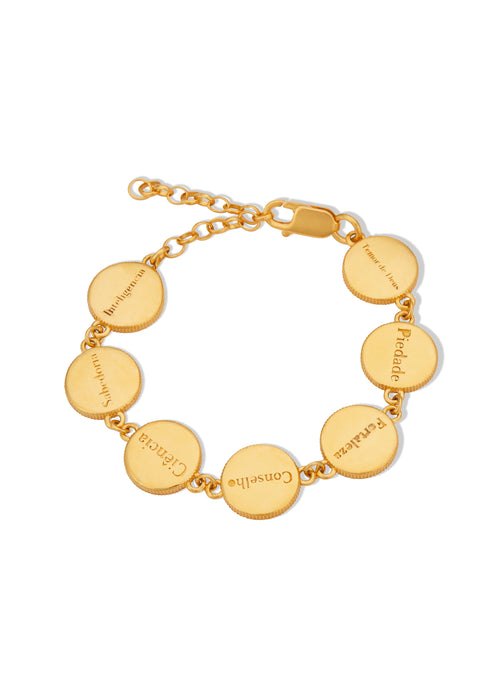 Pulseira Espirito Santo Esmaltado Gold
