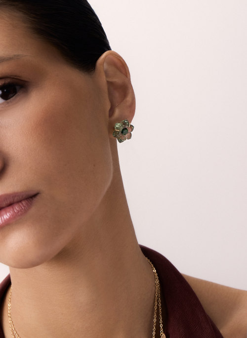 Brinco Flor Pedra Natural - Garden