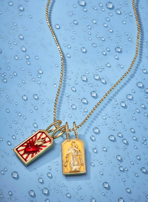 Pingente Nossa Senhora do Carmo Esmaltado Gold