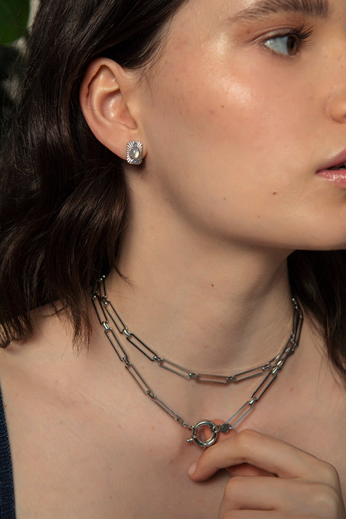 Brinco Mini Coral Silver - Vintage