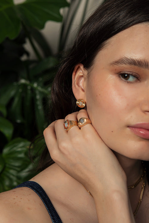 Anel Coral Gold  - Vintage