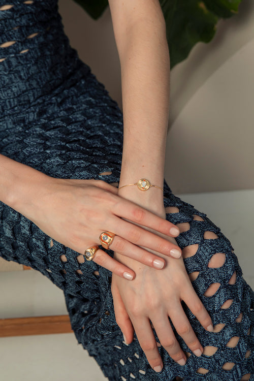 Pulseira Regulável Coral Gold - Vintage