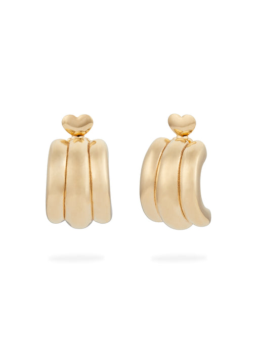 Meia Argola Tripla Gold - Bold