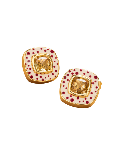 Brinco Polka Dots Citrino - Essenciais