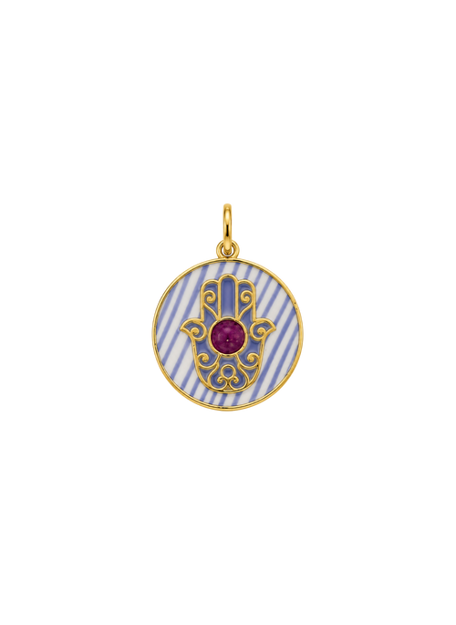 Medalha Hamsa Lavanda