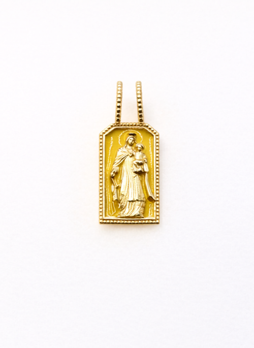 Pingente Nossa Senhora do Carmo Esmaltado Gold