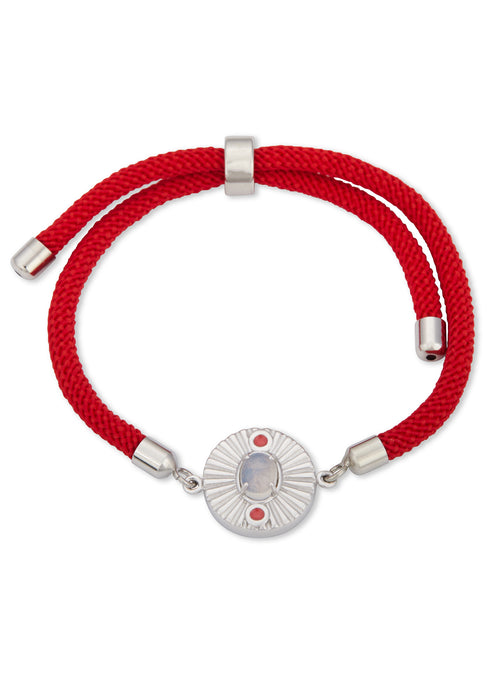 Pulseira Cordão Regulável Coral Silver - Vintage