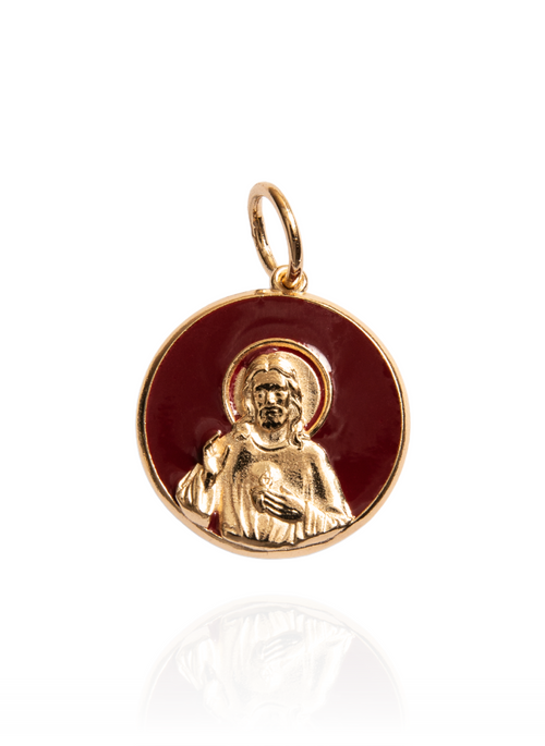 Pingente Sagrado Coração com Nossa Sra. de Fátima